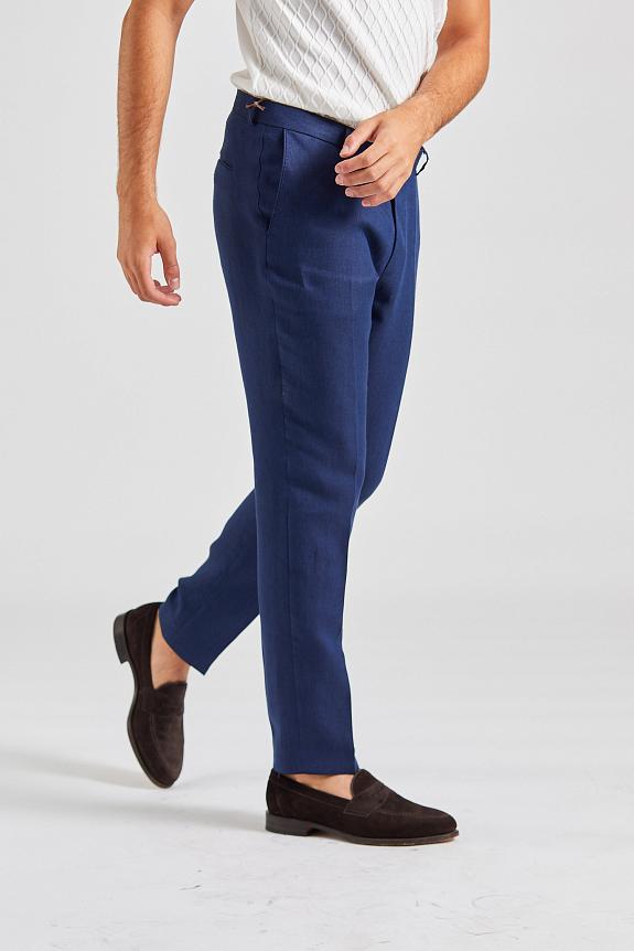 Oscar Jacobson Denz Trouser linen navy 